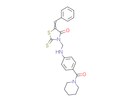 (5Z)-5-BENZYLIDENE-3-[[[4-(PIPERIDINE-1-CARBONYL)PHENYL]AMINO]METHYL]- 2-SULFANYLIDENE-THIAZOLIDIN-4-ONE