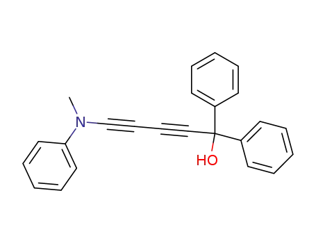 Molecular Structure of 82505-81-5 (Benzenemethanol, a-[4-(methylphenylamino)-1,3-butadiynyl]-a-phenyl-)