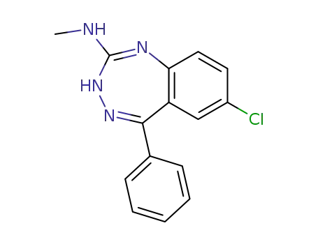 Molecular Structure of 105448-14-4 (1H-1,3,4-Benzotriazepin-2-amine, 7-chloro-N-methyl-5-phenyl-)