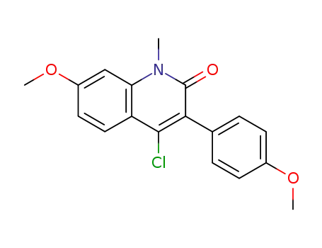 Molecular Structure of 138616-99-6 (2(1H)-Quinolinone, 4-chloro-7-methoxy-3-(4-methoxyphenyl)-1-methyl-)
