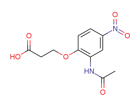Molecular Structure of 89665-56-5 (Propanoic acid, 3-[2-(acetylamino)-4-nitrophenoxy]-)