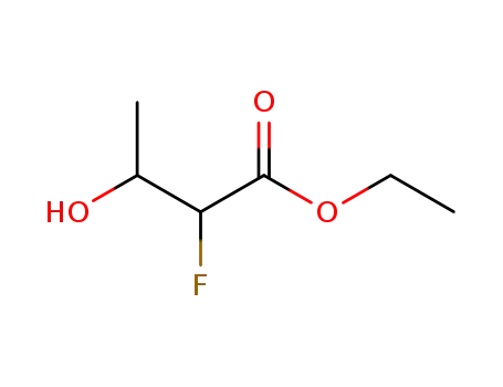 Molecular Structure of 37032-41-0 (Butanoic acid, 2-fluoro-3-hydroxy-, ethyl ester)