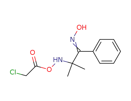 Molecular Structure of 84439-68-9 (1-Propanone, 2-[[(chloroacetyl)oxy]amino]-2-methyl-1-phenyl-, 1-oxime)