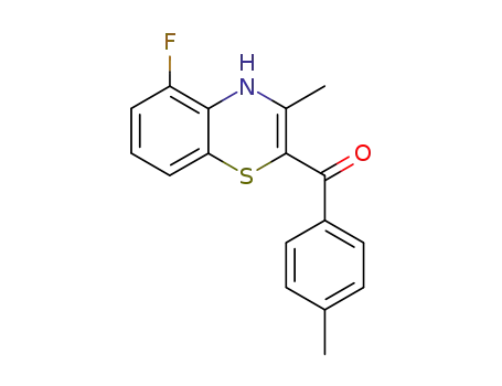 Molecular Structure of 110821-55-1 ((5-Fluoro-3-methyl-4H-benzo[1,4]thiazin-2-yl)-p-tolyl-methanone)