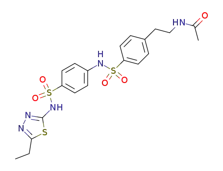 4-(β-Acetamidoethyl)benzene-N-<4-phenylenesulfamido-5-(2-ethyl-1,3,4-thiadiazolyl)>sulfonamide