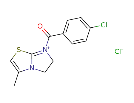 Molecular Structure of 75697-87-9 (7-(4-Chloro-benzoyl)-3-methyl-5,6-dihydro-imidazo[2,1-b]thiazol-7-ium; chloride)