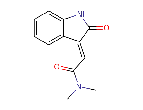 Molecular Structure of 105703-64-8 (Acetamide, 2-(1,2-dihydro-2-oxo-3H-indol-3-ylidene)-N,N-dimethyl-)