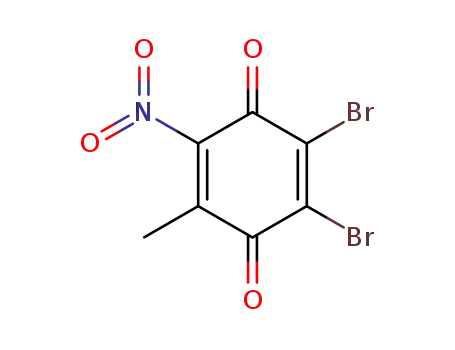 Molecular Structure of 89883-14-7 (2,5-Cyclohexadiene-1,4-dione, 2,3-dibromo-5-methyl-6-nitro-)