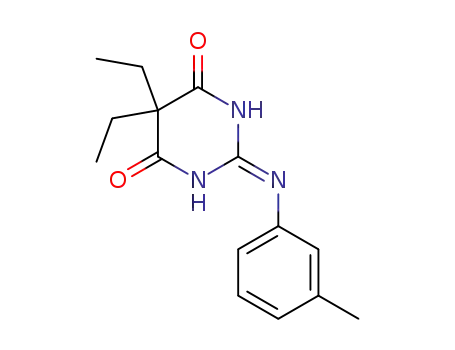 Molecular Structure of 87215-96-1 (5,5-Diethyl-2-m-tolylimino-dihydro-pyrimidine-4,6-dione)