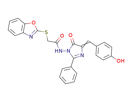 2-(Benzooxazol-2-ylsulfanyl)-N-{4-[1-(4-hydroxy-phenyl)-meth-(Z)-ylidene]-5-oxo-2-phenyl-4,5-dihydro-imidazol-1-yl}-acetamide