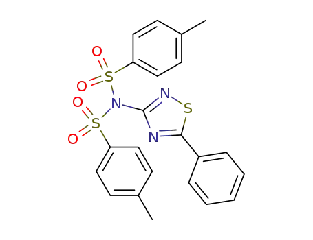 Molecular Structure of 89879-95-8 (Benzenesulfonamide,
4-methyl-N-[(4-methylphenyl)sulfonyl]-N-(5-phenyl-1,2,4-thiadiazol-3-yl)-)