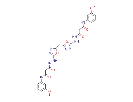 N-(3-Methoxy-phenyl)-2-{N'-[5-(5-{N'-[2-(3-methoxy-phenylcarbamoyl)-acetyl]-hydrazino}-[1,3,4]oxadiazol-2-ylmethyl)-[1,3,4]oxadiazol-2-yl]-hydrazinocarbonyl}-acetamide