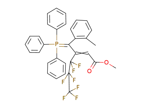 Molecular Structure of 135582-57-9 (Methyl 3-perfluoropropyl-4-(o-tolyl)-4-triphenylphosphoranylidenebut-2-enoate)
