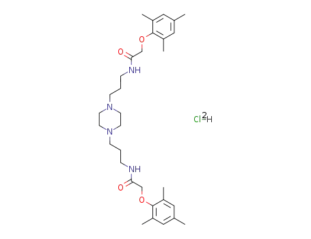 Molecular Structure of 86758-80-7 (Acetamide, N,N-(1,4-piperazinediyldi-3,1-propanediyl)bis(2-(2,4,6-trimethylphenoxy)-, hydrochloride, hydrate (1:2:1))