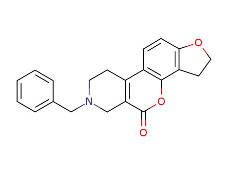 Molecular Structure of 144822-83-3 (2-benzyl-1,2,3,4,8,9-hexahydro-11H-furo<3',2':7,8><1>benzopyrano<3,4-c>pyridin-11-one)