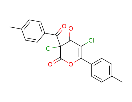Molecular Structure of 93372-09-9 (2H-Pyran-2,4(3H)-dione,
3,5-dichloro-3-(4-methylbenzoyl)-6-(4-methylphenyl)-)