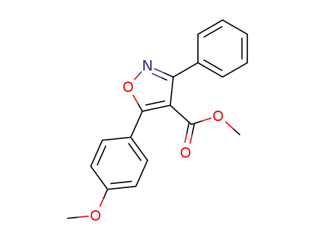 Molecular Structure of 115665-09-3 (4-Isoxazolecarboxylicacid,5-(4-methoxyphenyl)-3-phenyl-,methylester(9CI))