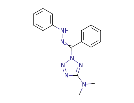 Molecular Structure of 114065-26-8 (2H-Tetrazol-5-amine, N,N-dimethyl-2-[phenyl(phenylhydrazono)methyl]-)
