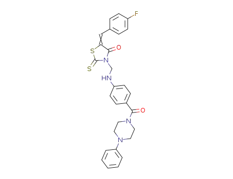 5-(p-Fluorobenzylidene)-3-<p-(4-phenylpiperazin-1-ylcarbamoyl)anilinomethyl>-4-oxo-thiazolidine-2-thione