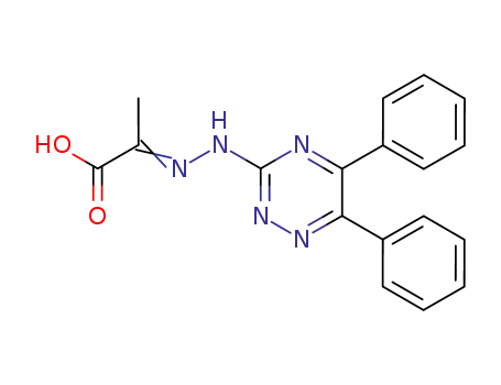 Molecular Structure of 88282-01-3 (Propanoic acid, 2-[(5,6-diphenyl-1,2,4-triazin-3-yl)hydrazono]-)