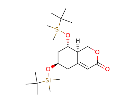 Molecular Structure of 129482-77-5 ((6R,8S,8aR)-6,8-Bis-(tert-butyl-dimethyl-silanyloxy)-1,5,6,7,8,8a-hexahydro-isochromen-3-one)