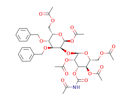 1,6-di-O-acetyl-3,4-di-O-benzyl-2-O-<2,4,6-tri-O-acetyl-3-O-(acetylcarbamoyl)-α-D-mannopyranosyl>-α-L-gulopyranose