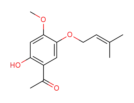 Molecular Structure of 142608-87-5 (2-Hydroxy-5-O-γ,γ-dimethylallyl-4-methoxyacetophenone)