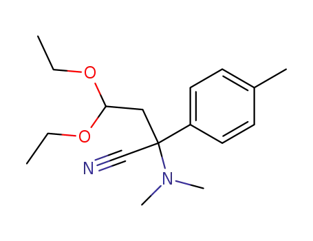 Molecular Structure of 101707-69-1 (2-Dimethylamino-4,4-diethoxy-2-p-tolyl-butyronitrile)