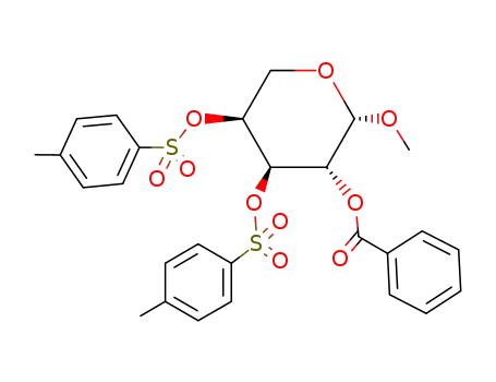 Molecular Structure of 3877-39-2 (methyl 2-O-benzoyl-3,4-bis-O-[(4-methylphenyl)sulfonyl]pentopyranoside)