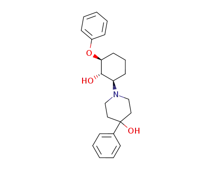 Molecular Structure of 108661-68-3 (1-[(1S,2R,3R)-2-hydroxy-3-phenoxycyclohexyl]-4-phenylpiperidin-4-ol)