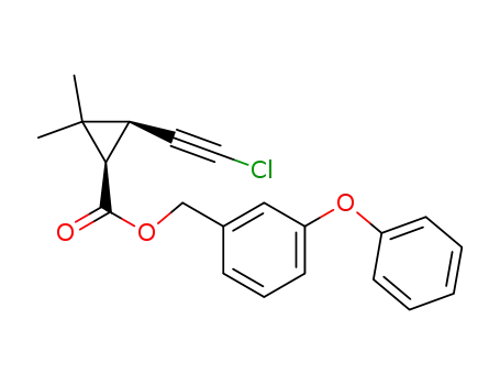 Cyclopropanecarboxylic acid, 3-(chloroethynyl)-2,2-dimethyl-,
(3-phenoxyphenyl)methyl ester