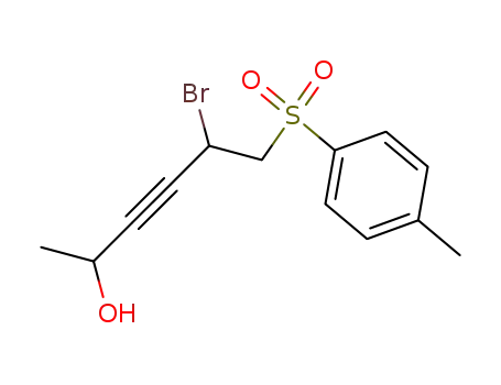 Molecular Structure of 88830-60-8 (3-Hexyn-2-ol, 5-bromo-6-[(4-methylphenyl)sulfonyl]-)