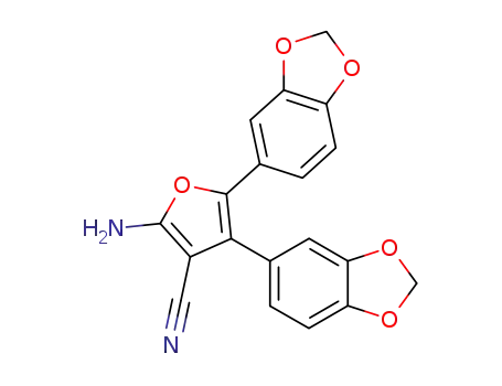Molecular Structure of 87499-61-4 (3-Furancarbonitrile, 2-amino-4,5-bis(1,3-benzodioxol-5-yl)-)