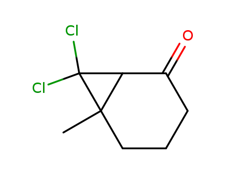 Molecular Structure of 89467-88-9 (Bicyclo[4.1.0]heptan-2-one, 7,7-dichloro-6-methyl-)