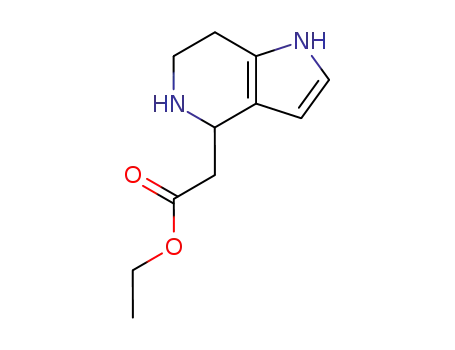 Molecular Structure of 82859-02-7 ((4,5,6,7-TETRAHYDRO-1H-PYRROLO[3,2-C]PYRIDIN-4-YL)-ACETIC ACID ETHYL ESTER)