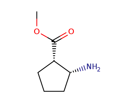 Molecular Structure of 128001-37-6 (Cyclopentanecarboxylic acid, 2-amino-, methyl ester, (1R,2S)-rel- (9CI))
