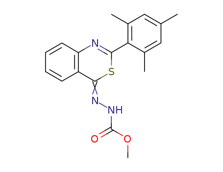 Molecular Structure of 83389-84-8 (N'-[2-(2,4,6-Trimethyl-phenyl)-benzo[d][1,3]thiazin-(4Z)-ylidene]-hydrazinecarboxylic acid methyl ester)