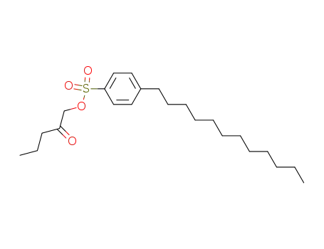 Molecular Structure of 80506-58-7 (4-Dodecyl-benzenesulfonic acid 2-oxo-pentyl ester)
