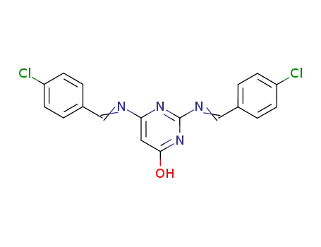Molecular Structure of 137205-98-2 (4(1H)-Pyrimidinone, 2,6-bis[[(4-chlorophenyl)methylene]amino]-)