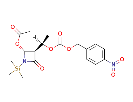 Acetic acid (2R,3R)-3-[(R)-1-(4-nitro-benzyloxycarbonyloxy)-ethyl]-4-oxo-1-trimethylsilanyl-azetidin-2-yl ester