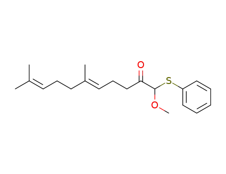 Molecular Structure of 89171-37-9 (5,9-Undecadien-2-one, 1-methoxy-6,10-dimethyl-1-(phenylthio)-, (E)-)