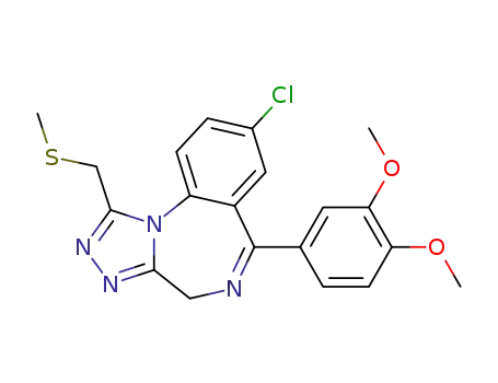 Molecular Structure of 115765-00-9 (8-chloro-6-(3,4-dimethoxyphenyl)-1-[(methylsulfanyl)methyl]-4H-[1,2,4]triazolo[4,3-a][1,4]benzodiazepine)