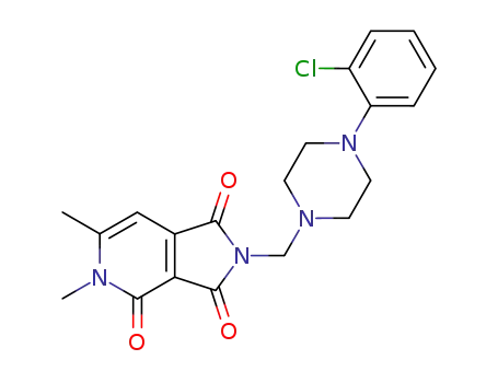 Molecular Structure of 147297-08-3 (8-[[4-(2-chlorophenyl)piperazin-1-yl]methyl]-3,4-dimethyl-3,8-diazabic yclo[4.3.0]nona-4,10-diene-2,7,9-trione)