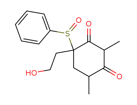 4-Benzenesulfinyl-4-(2-hydroxy-ethyl)-2,6-dimethyl-cyclohexane-1,3-dione