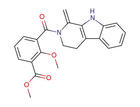 Molecular Structure of 107020-25-7 (2,3,4,9-tetrahydro-2-(2-methoxy-3-methoxycarbonylbenzoyl)-1-methylene-1H-pyrido<3,4-b>indole)