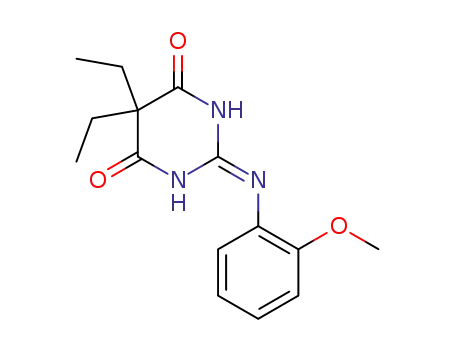 Molecular Structure of 106105-05-9 (5,5-diethyl-2-[(2-methoxyphenyl)amino]pyrimidine-4,6(1H,5H)-dione)