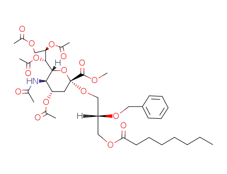 (2R,4S,5R,6R)-4-Acetoxy-5-acetylamino-2-((S)-2-benzyloxy-3-octanoyloxy-propoxy)-6-((1S,2R)-1,2,3-triacetoxy-propyl)-tetrahydro-pyran-2-carboxylic acid methyl ester