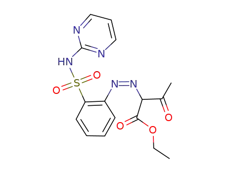 Butanoic acid, 3-oxo-2-[[2-[(2-pyrimidinylamino)sulfonyl]phenyl]azo]-,
ethyl ester