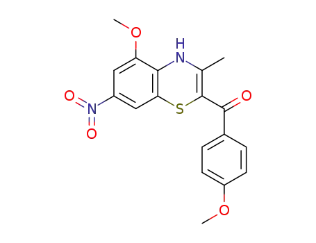 Molecular Structure of 143644-57-9 (Methanone,
(5-methoxy-3-methyl-7-nitro-4H-1,4-benzothiazin-2-yl)(4-methoxyphenyl
)-)