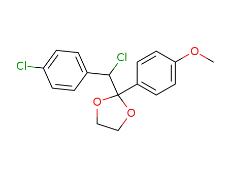 Molecular Structure of 128654-22-8 (2-(4-methoxyphenyl)-2-(4-chlorophenyl)chloromethyl-1,3-dioxolane)